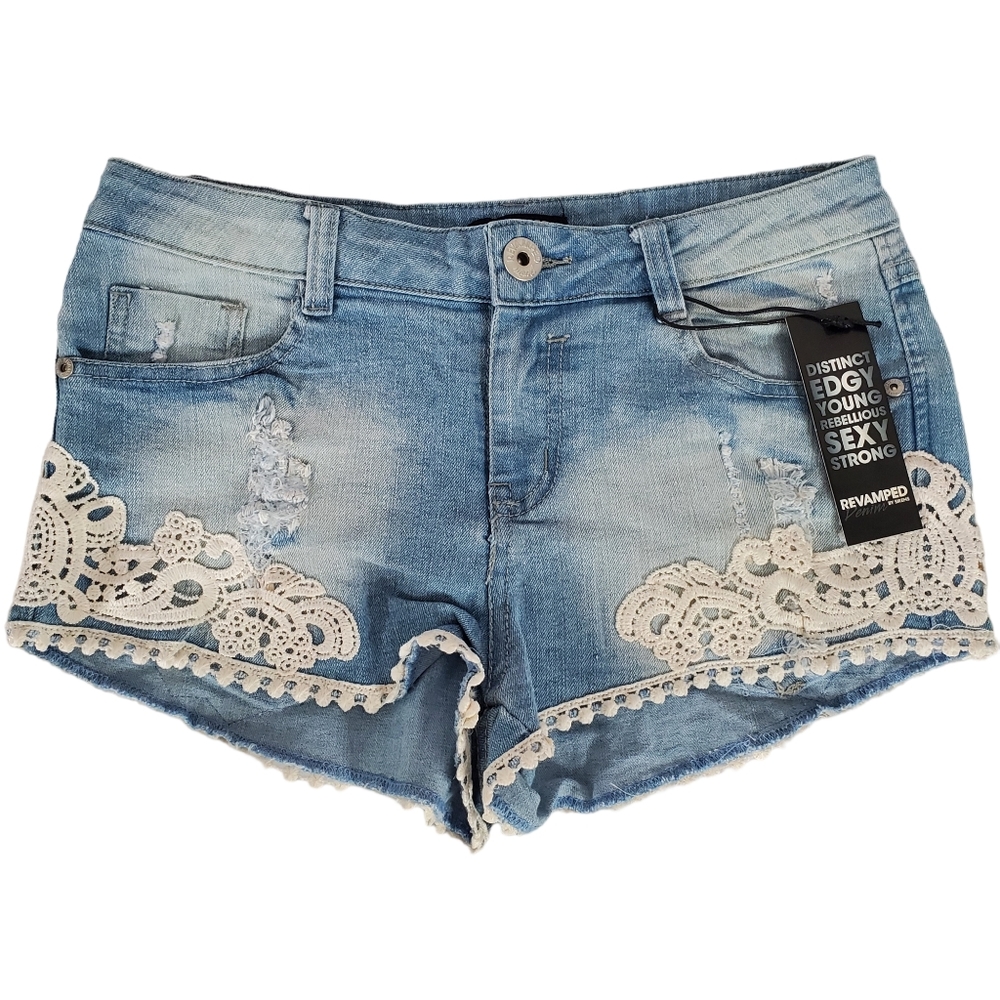 Revamped by Sirens Denim Lacy Shorts Size 3